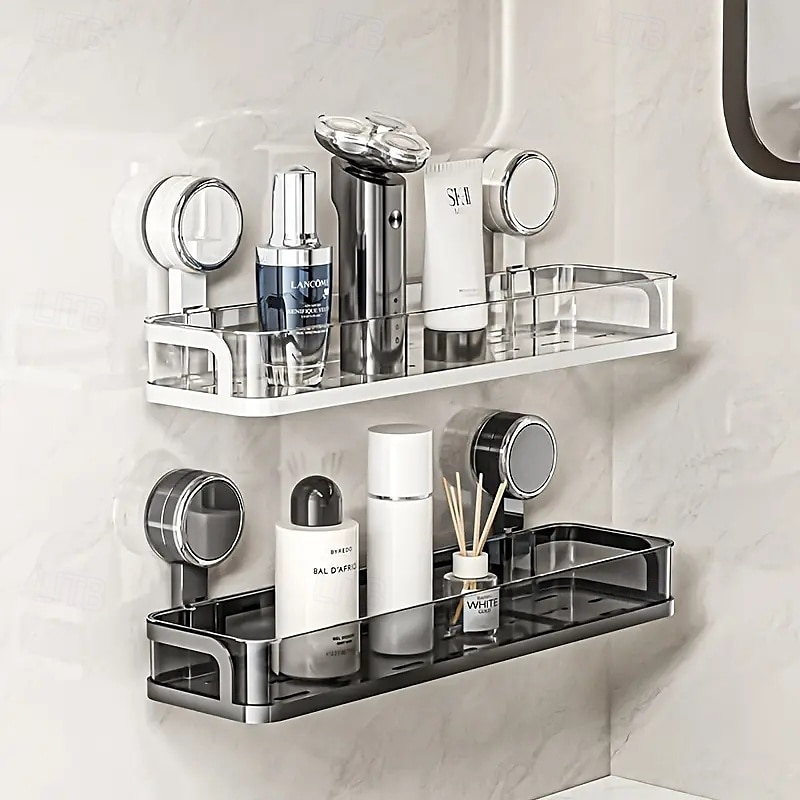 mensola da bagno con ventosa montata a parete, mensola impermeabile per cosmetici con drenaggio, perfetta per il bagno &organizzazione della cucina del 2025 a $29.99 –P2