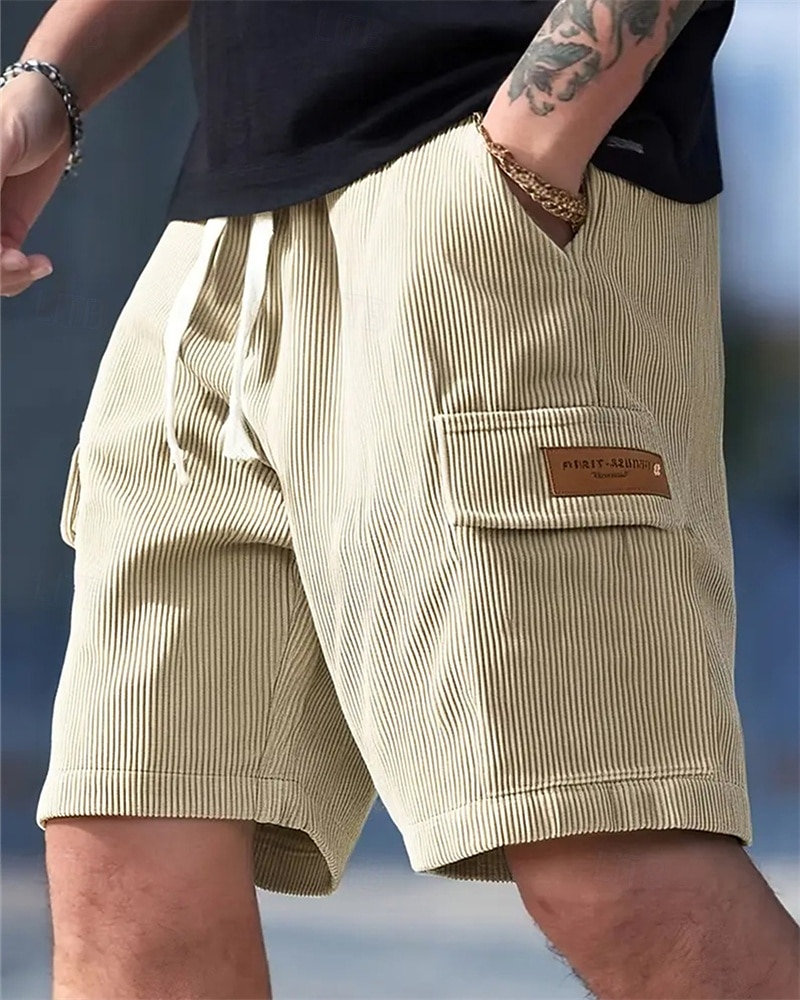 Ανδρικά Σορτς φορτίου Καλοκαιρινό σορτς Casual σορτς Κοτλέ Σορτς Ελαστική μέση Κορδόνι Πολλαπλή τσέπη Σκέτο Άνεση Αναπνέει σύντομο ΕΞΩΤΕΡΙΚΟΥ ΧΩΡΟΥ Διακοπές Αθλητισμός Καθημερινό Μαύρο Κίτρινο 2026 - $18.99 –P13