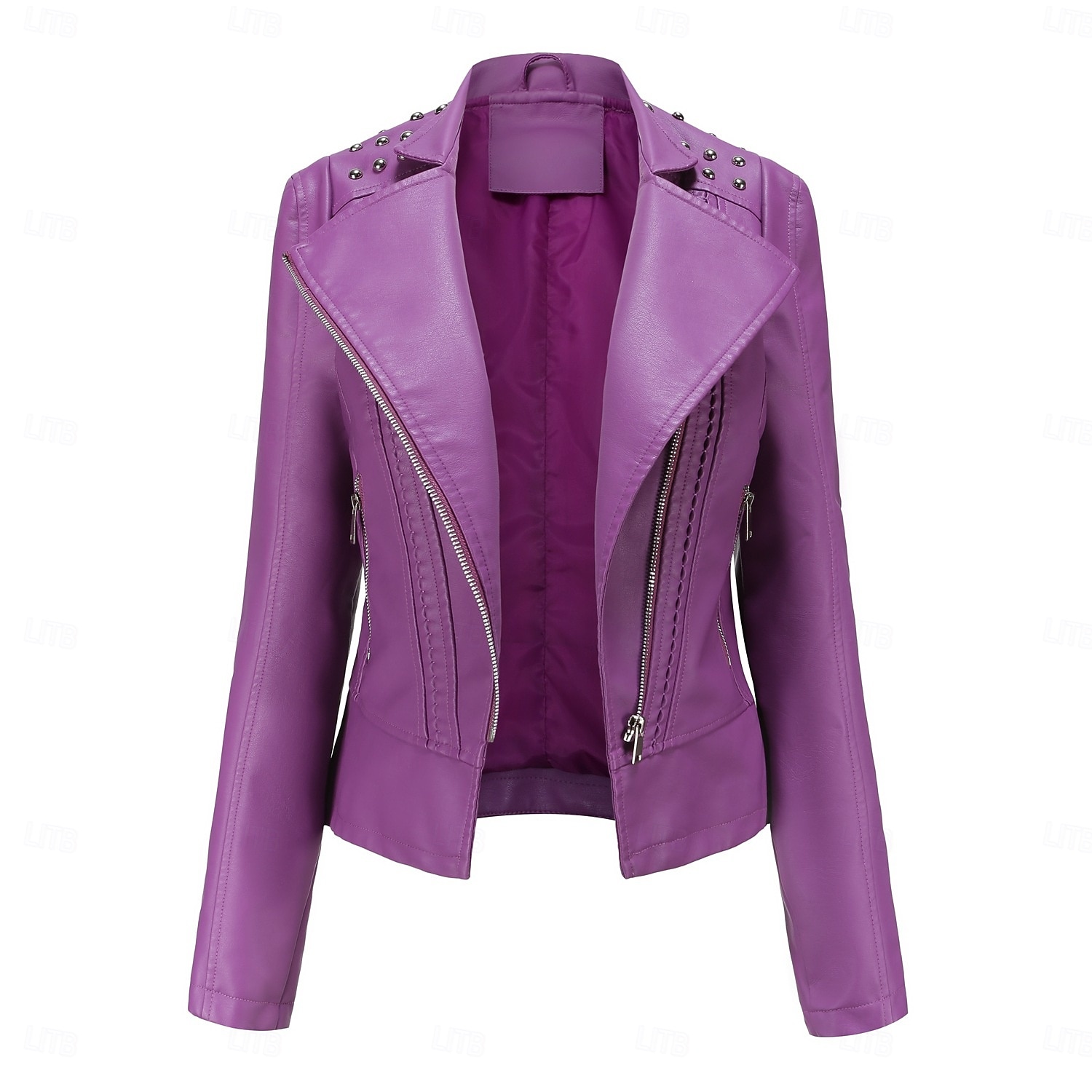 Per donna Giacca in Ecopelle Confortevole Tasca Cerniera completa Moda Stile da Strada Semplice All'aperto Casual Quotidiano Regolare Collo alla coreana Vestibilità regolare Manica Lunga Capispalla del 2025 a $44.99 –P18