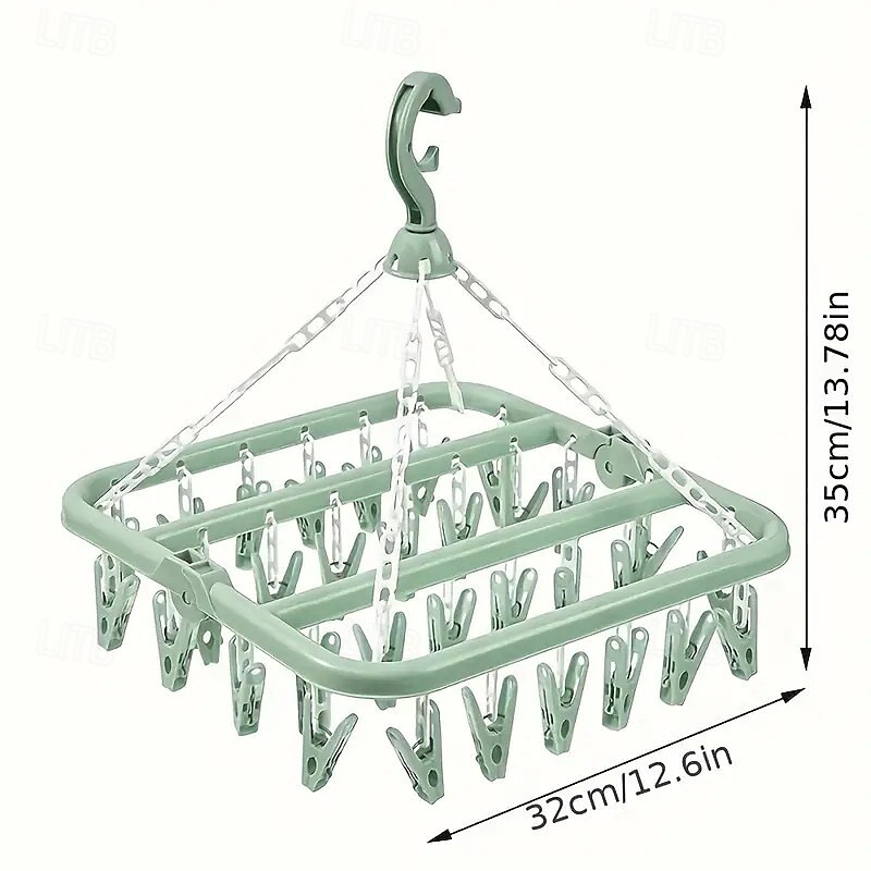 Appendiabiti girevole in plastica con 32 clip, stendibiancheria pieghevole salvaspazio per calzini e biancheria intima. &piccoli oggetti, accessori per lavanderia per camera da letto, bagno, armadio del 2025 a $19.99 –P4