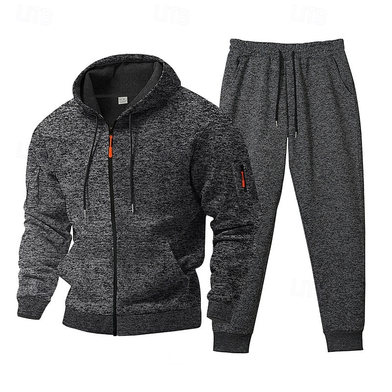 Per uomo Tuta da Ginnastica Set di abiti Set di felpe con cappuccio Felpa con Cappuccio All'aperto Quotidiano Sportivo Con zip Tasca Coulisse Semplice Rosso bordeaux Blu Grigio chiaro Poliestere del 2025 a $55.99 –P13