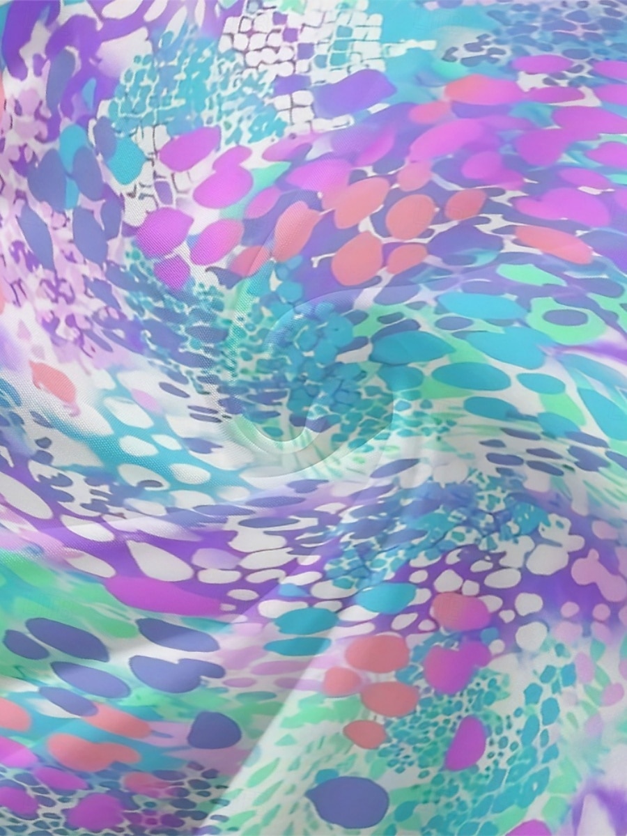 Women's Midi Dress Casual Dress Chiffon Swing Dress Modern Vacation Daily Weekend Regular Fit Leopard Long Sleeve V Neck Pink Blue Purple Green Summer Spring Fall Autumn 2025 - $31.99 –P3