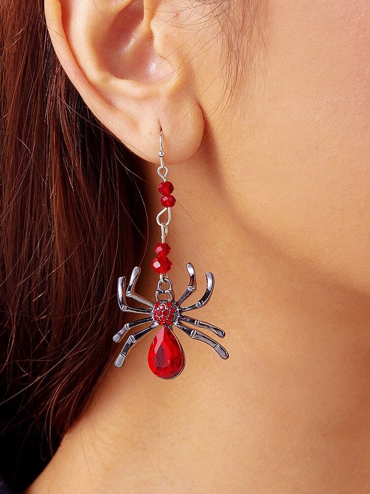Boucles d'oreilles pendantes araignées d'Halloween pour femmes – design en alliage de cristal coloré, bijoux légers pour fêtes, cosplay et événements en boîte de nuit de 2026 ? $7.99 –P4