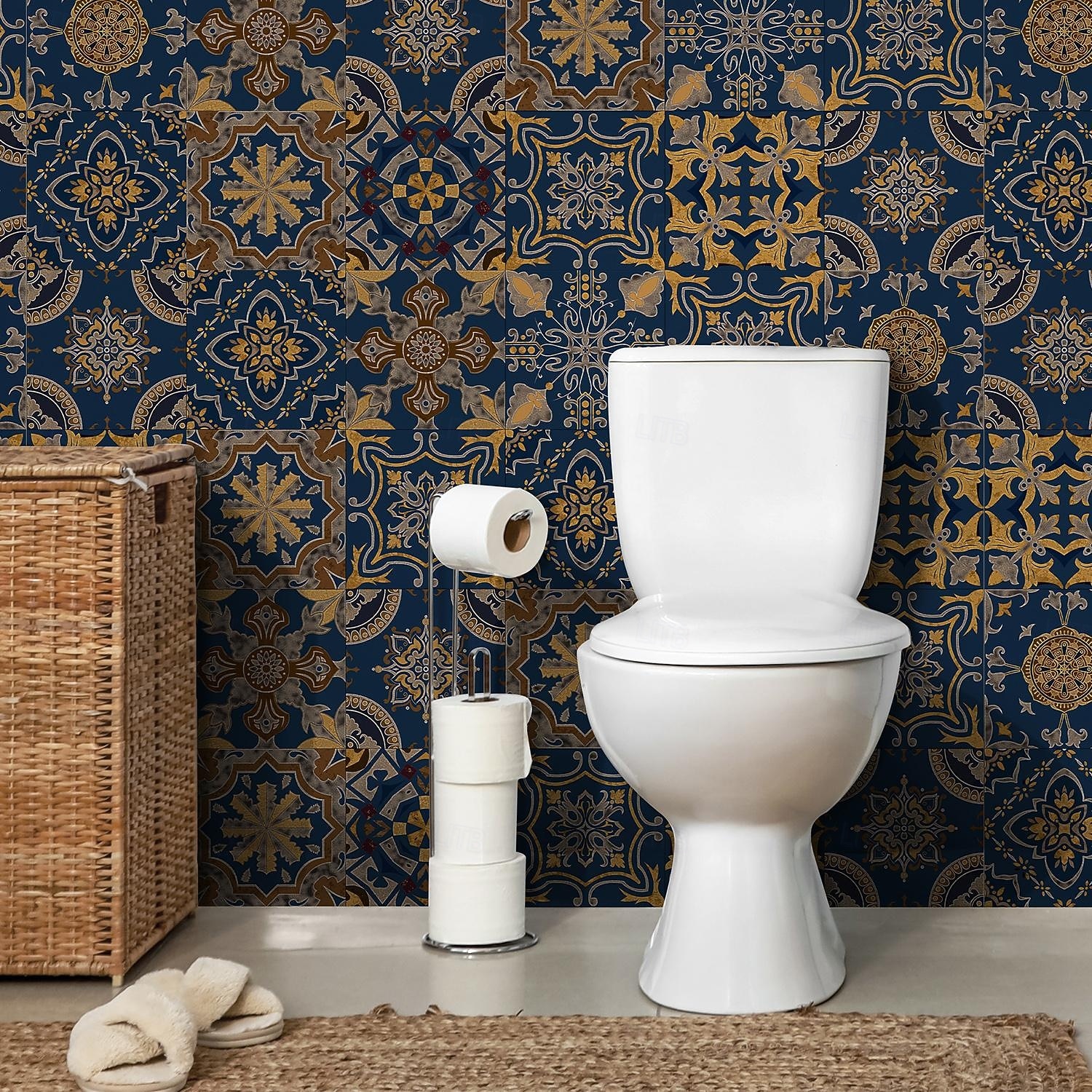 2026年 24枚のモロッコ風タイルステッカー、厚手のクリスタルフィルムPVC壁用デカール、防水 &耐油性、取り外し可能なレトロなタイル壁装飾、バスルーム、キッチン、ヴィンテージホーム  コレクション – $11.99 –P11