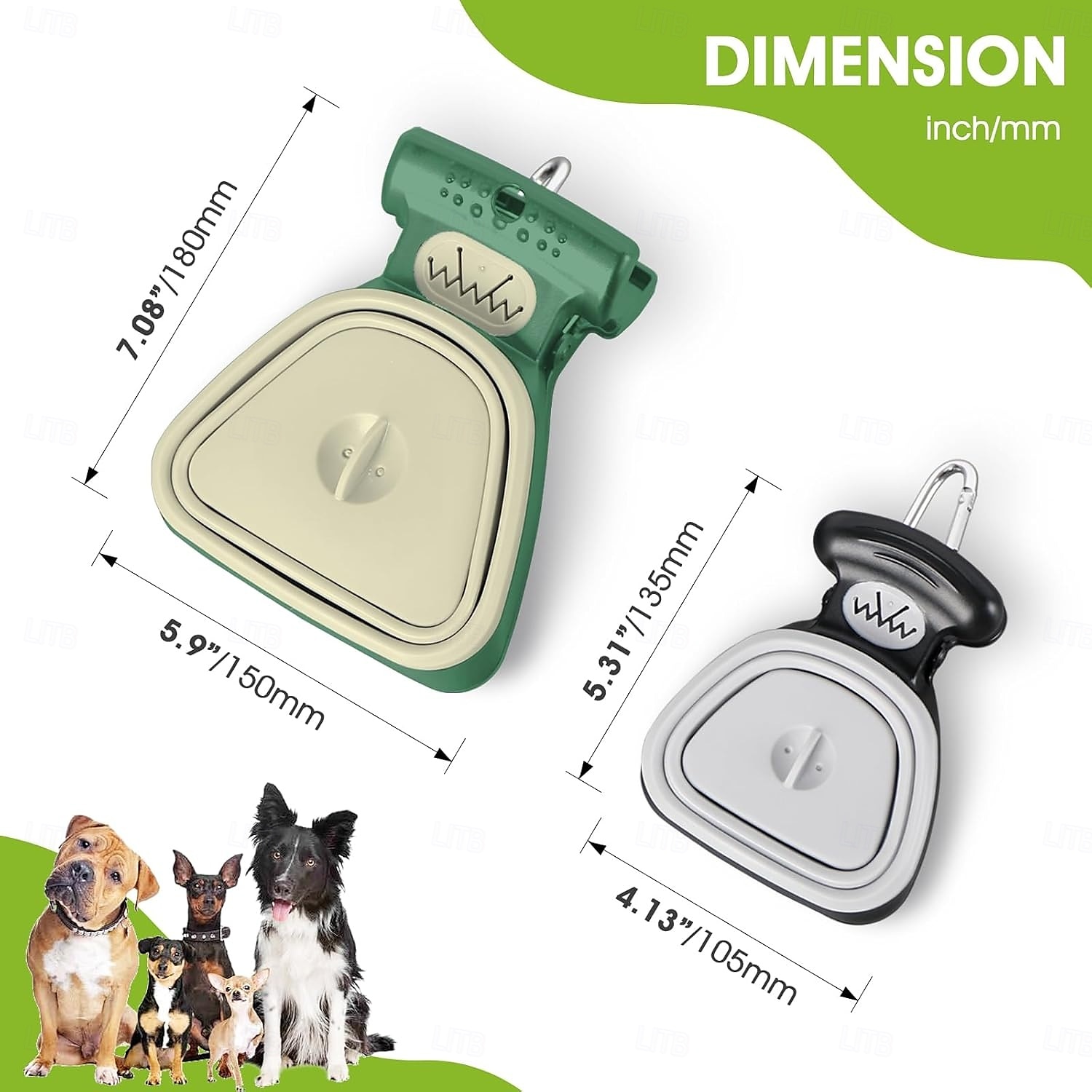 Recogedor de excrementos, recogedor de excrementos expandible para mascotas, recogedor de excrementos portátil para perros pequeños y grandes, compartimento para guardar bolsas de basura 2025 - $15.99 –P1