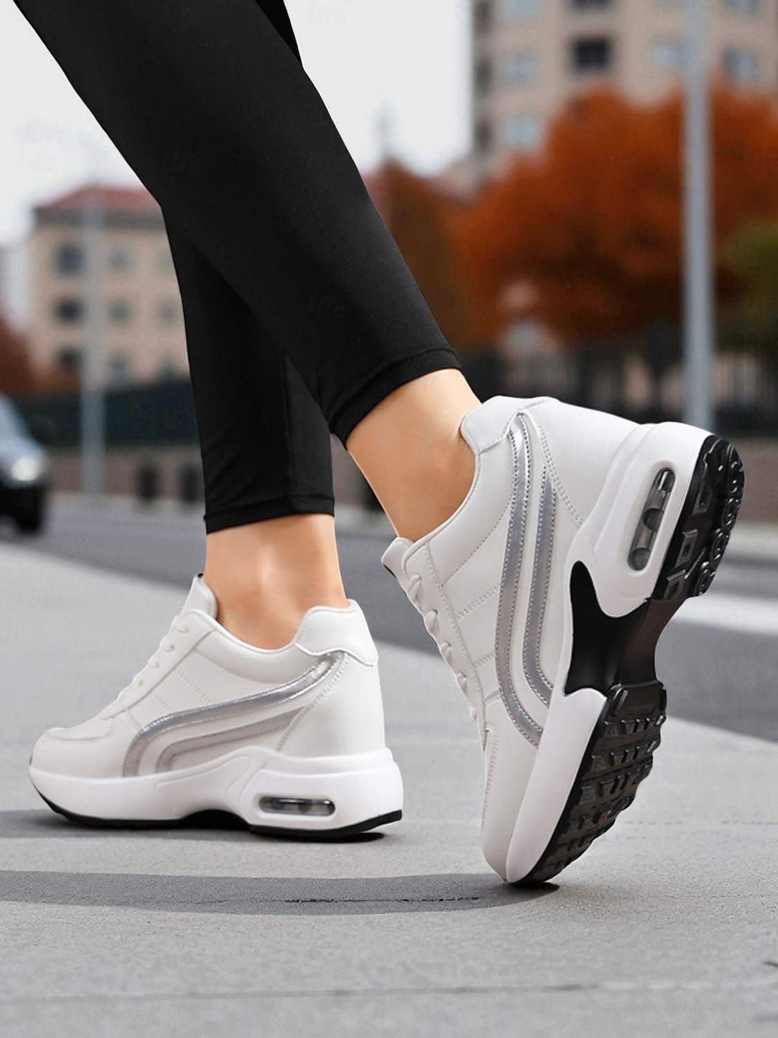 Schwarze und graue klobige Laufsneaker für Damen – atmungsaktive Mesh-Schnürschuhe, lässige, sportliche Wanderschuhe fürs Fitnessstudio, Reisen und den Alltag 2025 - $42.99 –P2