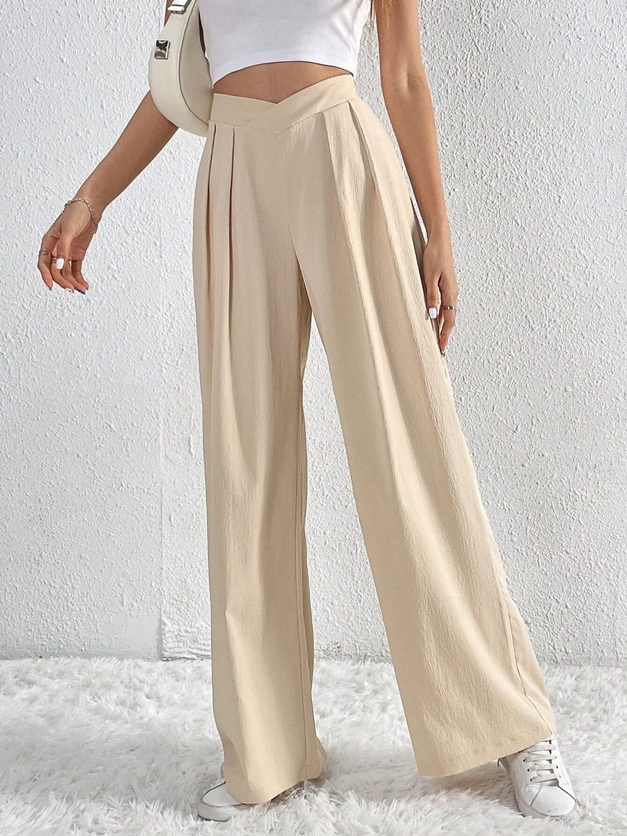 Per donna Gamba larga Pantaloni Streetwear Casual Lungo Vita Alta Semplice Traspirabilità Morbido Micro-elastico Vacanza Streetwear Abbigliamento quotidiano Nero Rosa Blu chiaro Albicocca Autunno del 2025 a $26.99 –P8