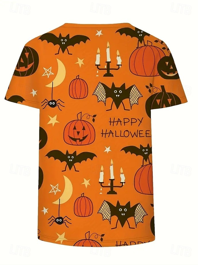 Halloween Femmes T-shirt Fleuri Graphique Crâne ancien Élégant Classique Manche Courte Col ras du cou Col rond Hauts Réguliers Quotidien Week-end Imprimé Blanche Orange Beige Été Automne de 2025 ? $19.99 –P2