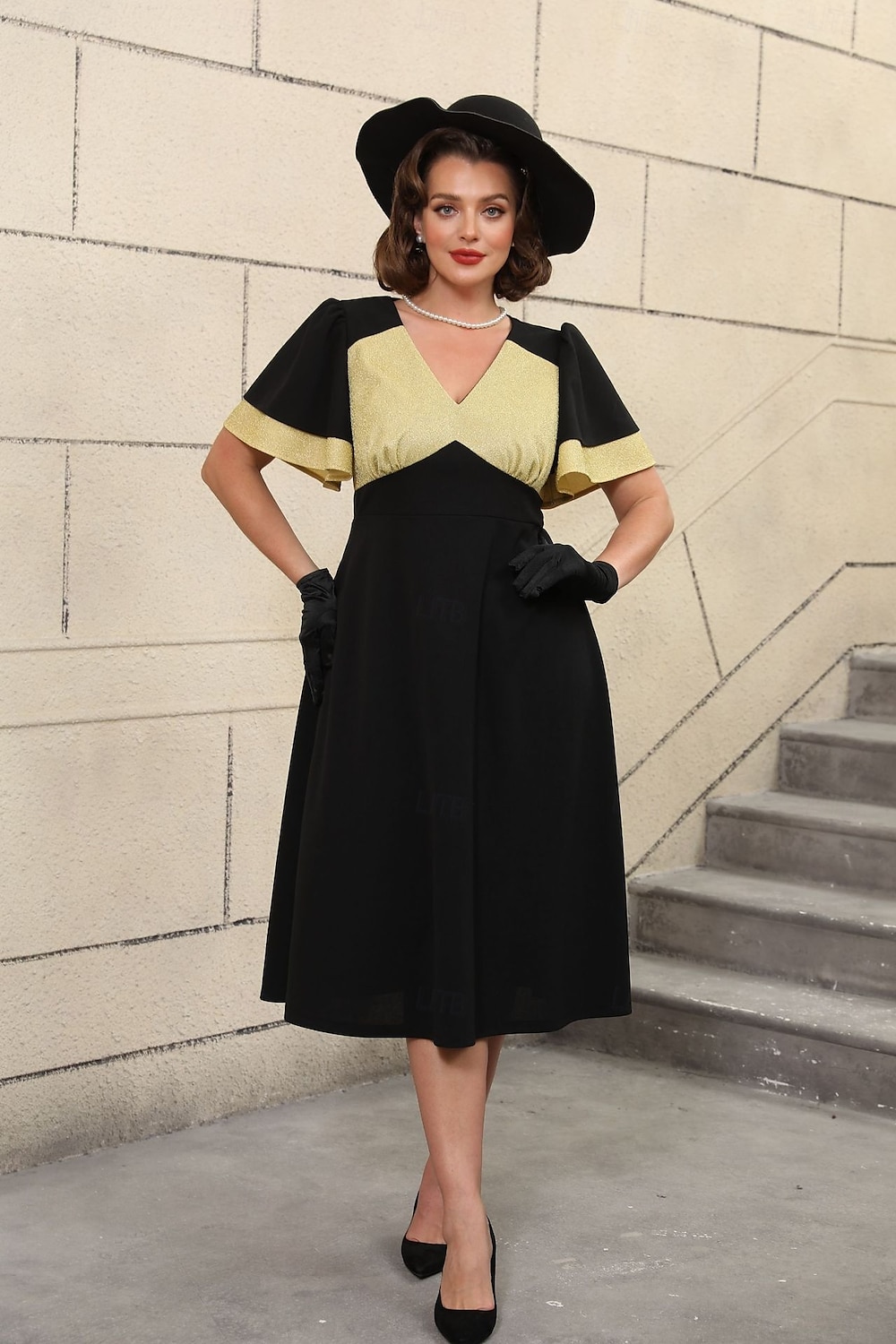 Retro 50. léta Rockabilly Polední Koktejlky Šaty na šaty Flare šaty Větší velikosti A-Linie Do V Dámské Dovolená Maturita Párty a večer Dospělí Šaty Jaro léto 2025 - $44.99 –P6