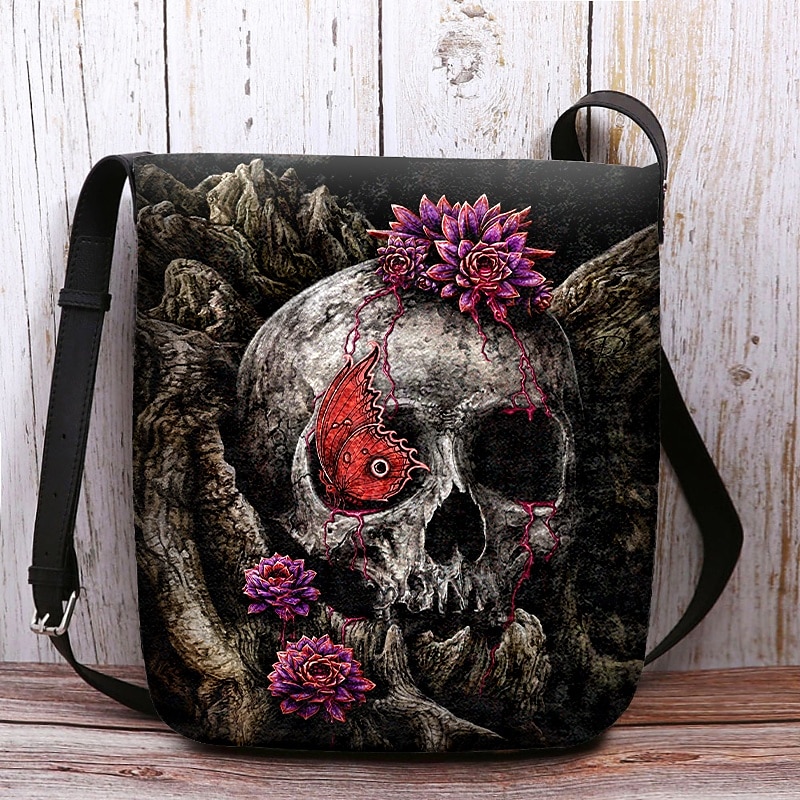női halloweeni tökös crossbody táska - boszorkánykalap és macskaminta, állítható pánttal, könnyű, bolyhosított válltáska, tökéletes ünnepi bulikra és trick or treat eseményekre 2025 - $19.99 –P8