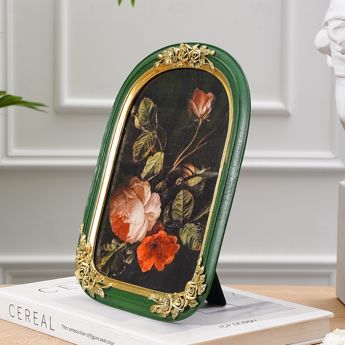Resin Ghost Reading Rose Arched Desktop Decorative Photo Frame, Home Decor Figurine for Bedroom, Study, Office Desk, Photo Display, and Photography Props 2025 - $20.99 –P6