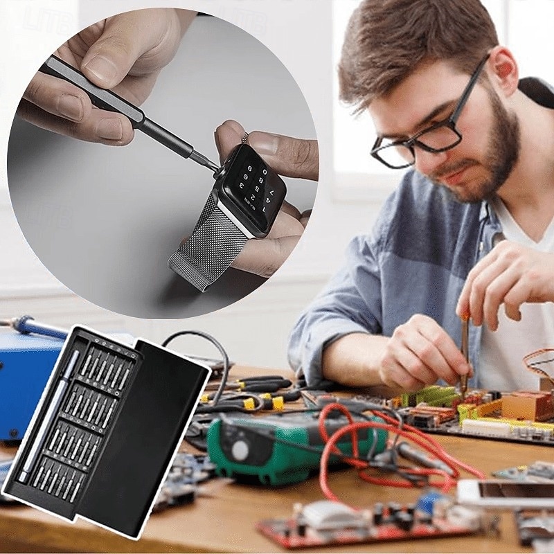 Set di cacciaviti 24 in 1, kit di strumenti di riparazione di precisione multifunzionale per telefoni cellulari, elettronica, uso domestico con varie teste di punte, design compatto e portatile. del 2025 a $6.99 –P1
