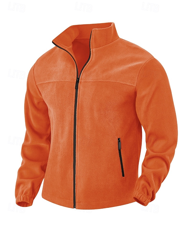 Bărbați Hanorca Fleece Polar Jachetă din lână Hanorac cu fermoar complet Negru Mov Portocaliu Gri Deschis Gri Închis Guler în picioare Simplu Buzunar Sporturi & Exterior Zilnic Concediu Poliester Șic 2025 - $32.99 –P1