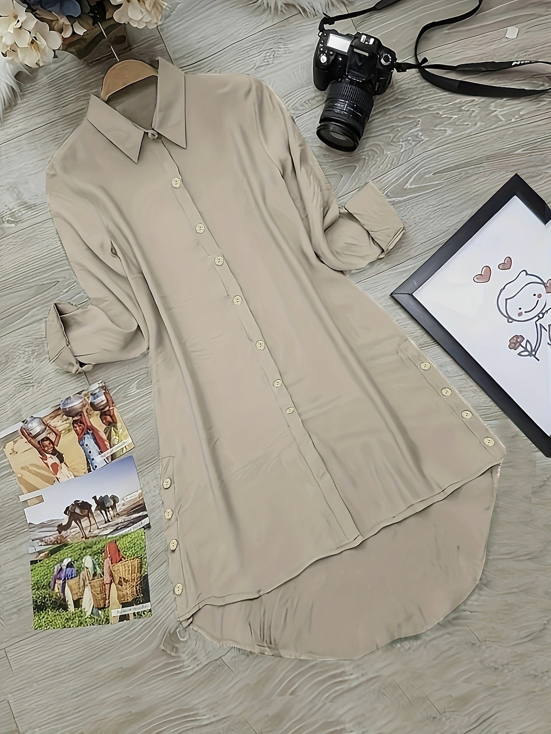 Per donna Mini Abito Abito Camicia Moda Moderno Quotidiano Ferie Uscire Vestibilità comoda Semplice Manica Lunga Colletto a Camicia Blu Verde Albicocca Estate Primavera del 2025 a $27.99 –P3