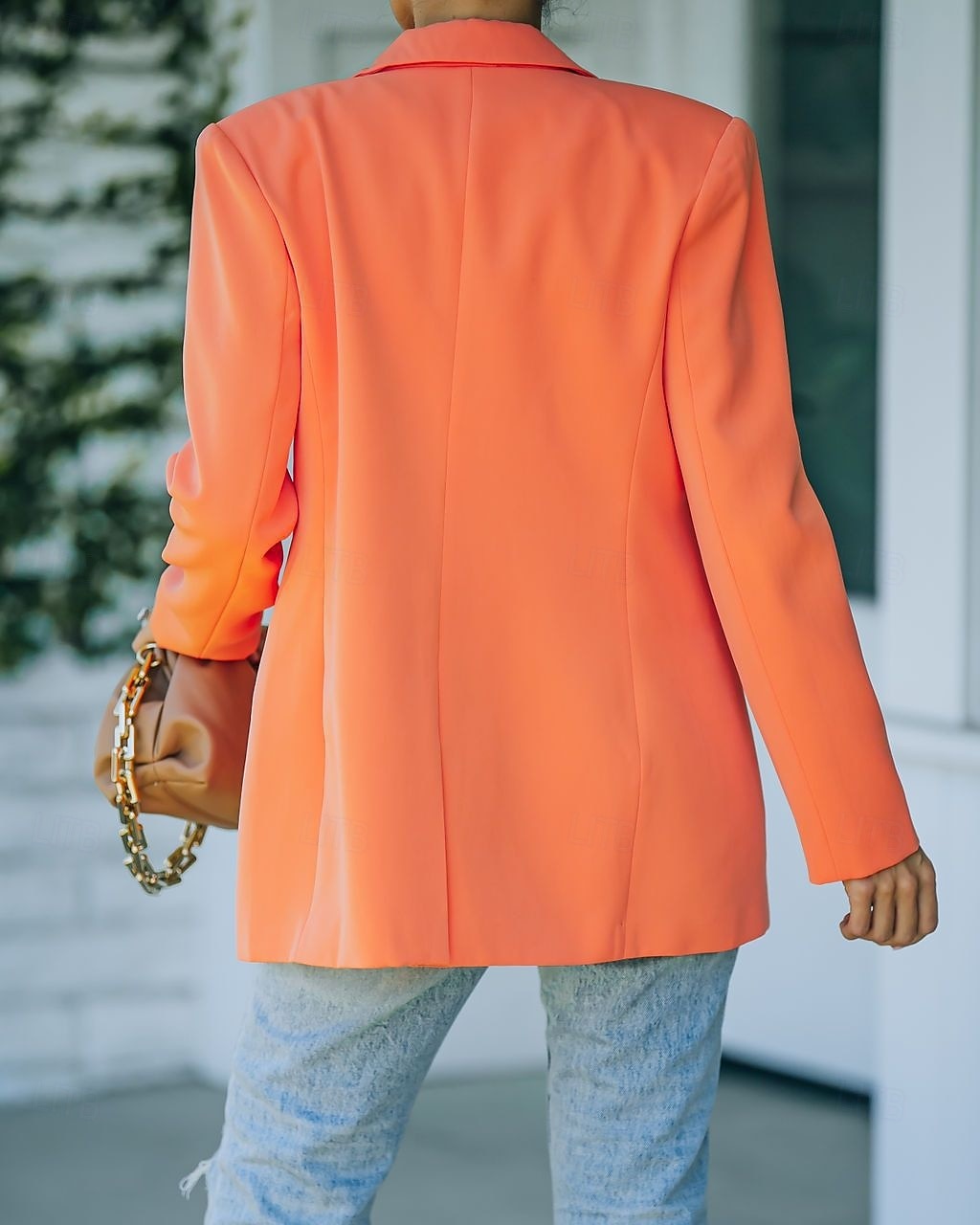 Damen Blazer Bequem Atmungsaktiv Tasche Mode Modern Einfach Arbeit Täglich Regulär Umlegekragen Normale Passform Langarm Oberbekleidung Rosa Orange Grün Frühling Herbst 2025 - $26.99 –P5