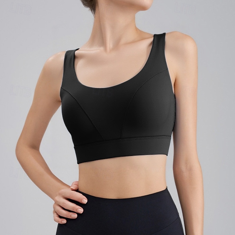 Dam Träningslinnen Sportbehåar Underkläder Medium stöd Andningsfunktion Trådlös Vadderad Enfärgad / vanlig färg Sport Sportkläder Vit Blå Gym Kondition Yoga 2025 - $20.99 –P11