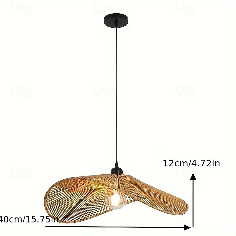 tengerparti vintage szalmakalap stílusú függőlámpa, kézzel szőtt fonott kötél, meleg fehér/fehér fény, E26/E27, állítható lánc 2026 - $100.99 –P5
