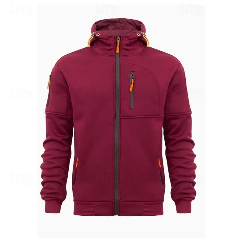 Homme Sweat à capuche Sweat à capuche zippé intégral Noir Blanche Vin bleu marine Bleu Roi À capuche Uni Zip Up Avec Poches Sport & Loisir Quotidien Fête Polyester Streetwear Basique Occasionnel de 2025 ? $21.99 –P5