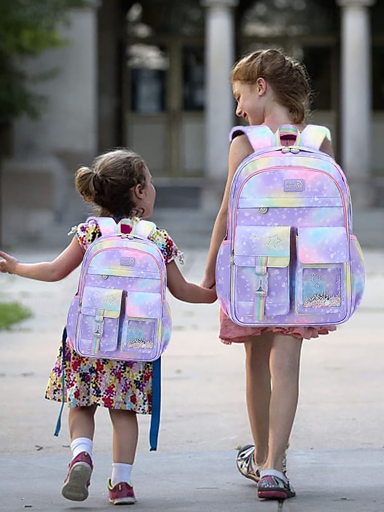 Zaino scolastico pastello arcobaleno per ragazze preadolescenti borsa per libri leggera di grande capacità con multi tasche per viaggi quotidiani a scuola elementare del 2026 a $32.99 –P2