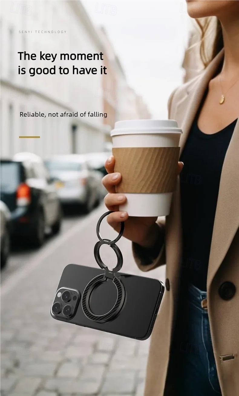 2 Pack Fashion Carbon Fiber Pattern Double Sided Magnetic Phone Holder Bracket For MagSafe Cellphone Grip Mobile Support Stand Grip Tok 2026 - BHD 7.79 –P3