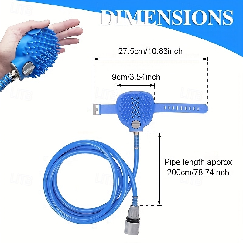 Outil de bain pour chevaux 5 en 1 et brosse douce, brosse polyvalente pour chevaux avec buse de tuyau d'arrosage, outil de massage pour toilettage de chevaux adapté aux bovins, chevaux, moutons, etc. de 2025 ? $27.99 –P4