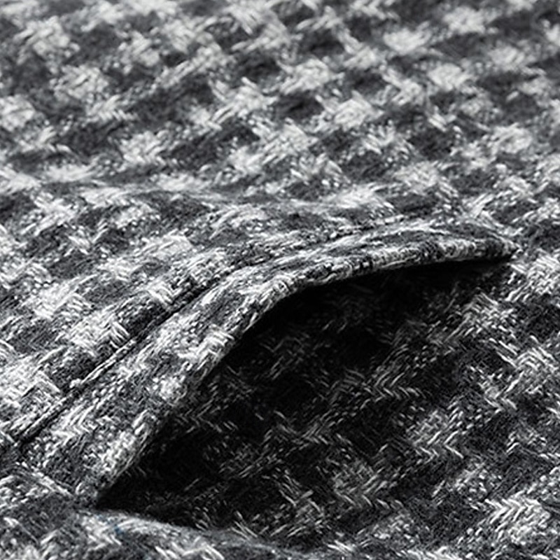 2025年 男性用 軽量ジャケット カジュアルジャケット バケーション 日常 保温 ポケット 秋 冬 チェック ファッション クラシック ラペル レギュラー ブラック カーキ色 グレー ジャケット  コレクション – $52.99 –P8