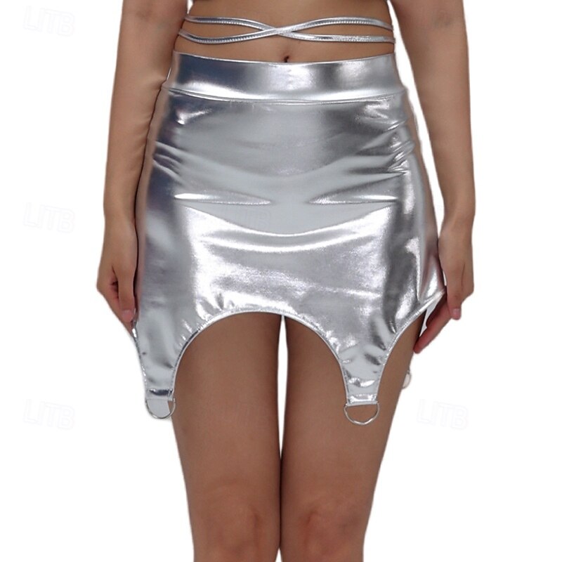 Retro Vintage 1980er Rock Disco Einfarbig Damen Karnevalskostüm Halloween Karneval Pride Parade Pride-Monat Erwachsene Röcke 2025 - $24.99 –P8