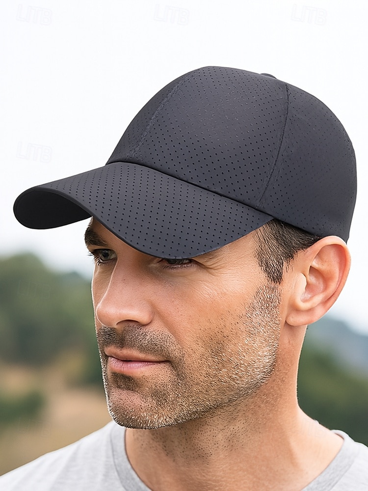 Gorra de béisbol ligera y transpirable para hombre: gorra deportiva de malla de secado rápido con hebilla de metal ajustable para correr, jugar al golf, hacer senderismo y uso diario. 2025 - $9.99 –P1