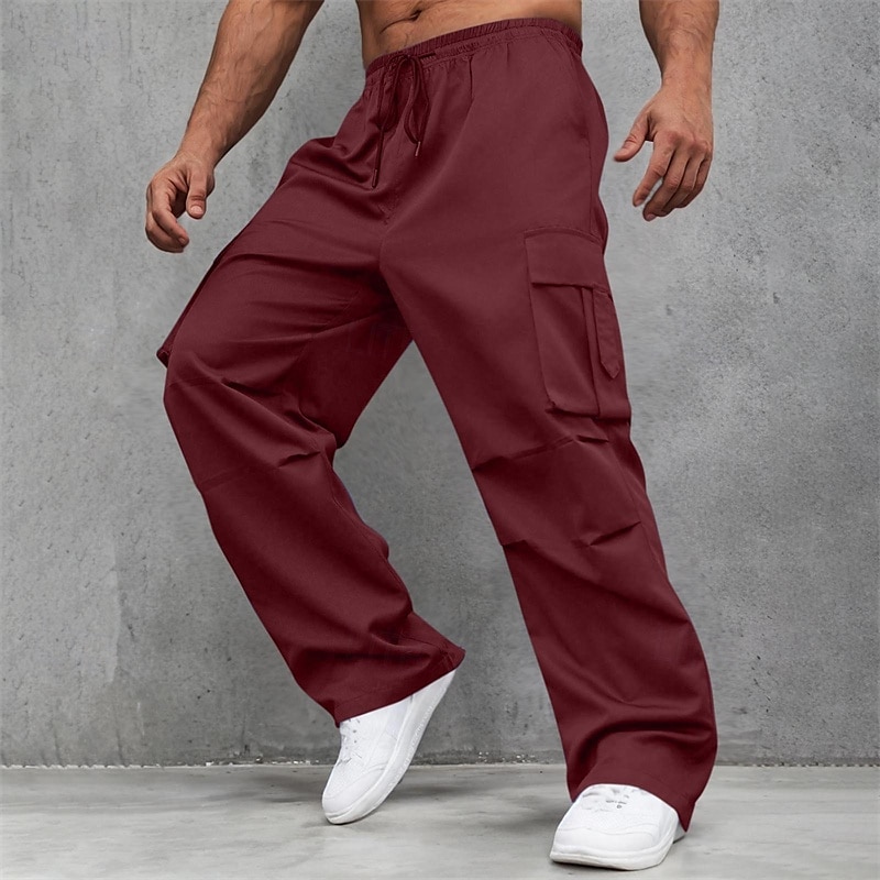 Bărbați Pantaloni Cargo Pantaloni Talie elastică Cordon Multi Buzunare Simplu Purtabil În aer liber Zilnic Camping și drumeții Modă Clasic Maro Închis Negru 2025 - $25.99 –P8