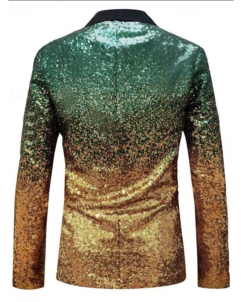 Homens Blazer O negócio Coquetel Festa de Casamento Moda Casual Primavera Outono Poliéster Gradiente Bolsos Botões Confortável Não Trespassado Jaqueta esporte Prata Azul Verde Escuro Roxo de 2025 por $67.99 –P2