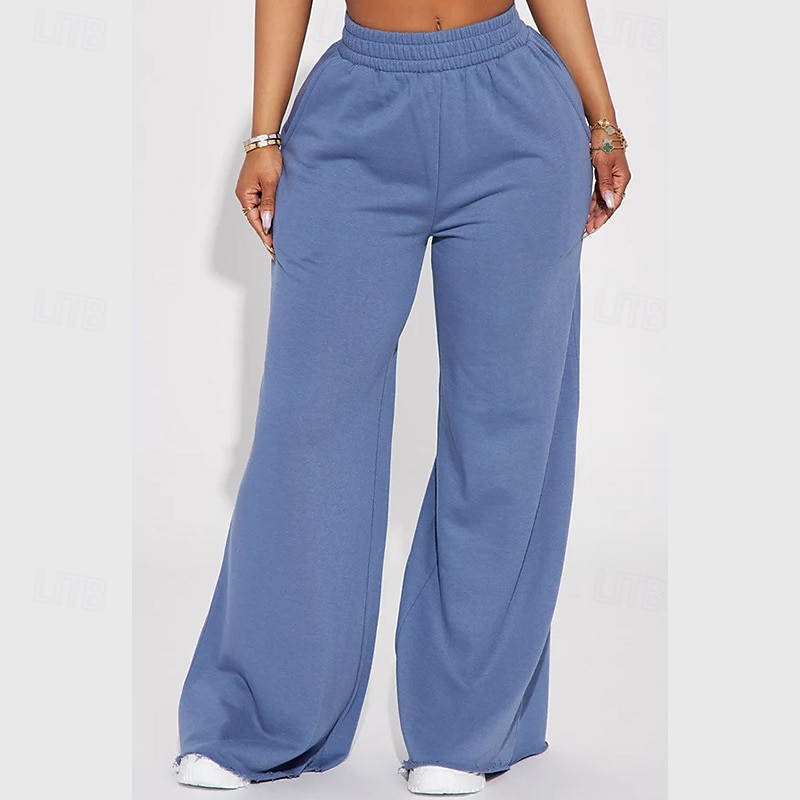 Mujer Perneras anchas Chinos Casual Medio corto Cintura Media Plano Perneras anchas Cintura elástica Confortable Transpirabilidad Deporte Casual Diario Negro Amarillo Rosa Vino Primavera Otoño Holgado 2025 - $22.99 –P1