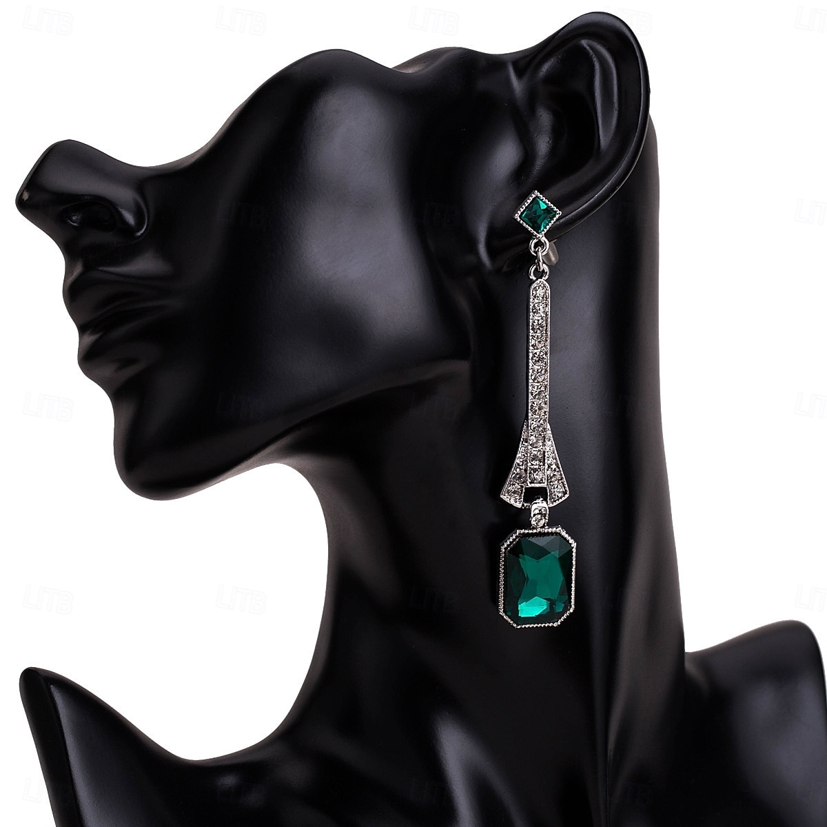 Women's 1920s Gatsby Drop Earrings - Art Deco Long Dangle Earrings with Blue Gemstones and Rhinestones for Roaring Twenties Parties 2025 - $9.99 –P1