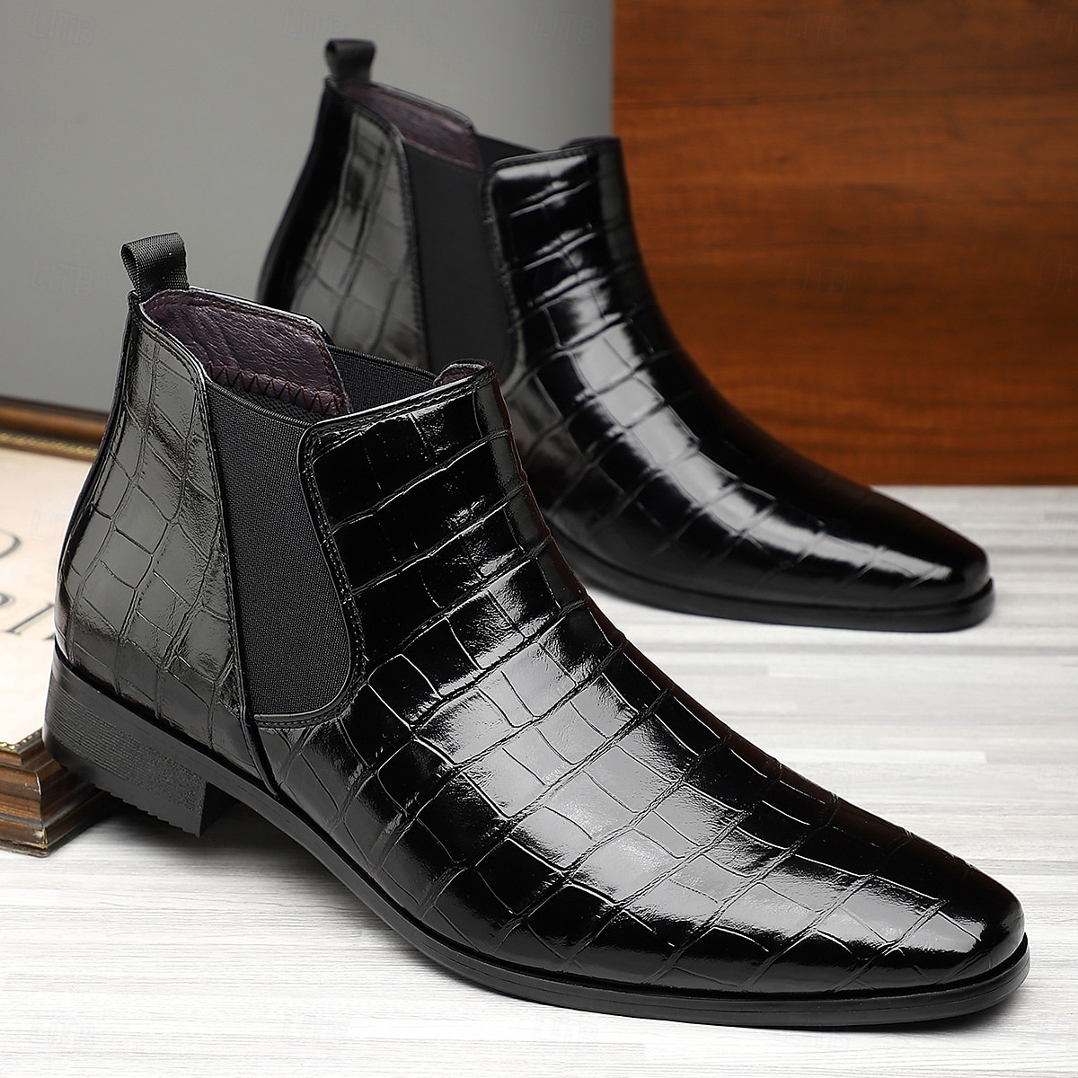 Homens Botas Botas Chelsea Caminhada Vintage Casual Pele PU Confortável Antiderrapante Quente Mocassim Vinho Preto Outono Inverno de 2026 por $54.99 –P5