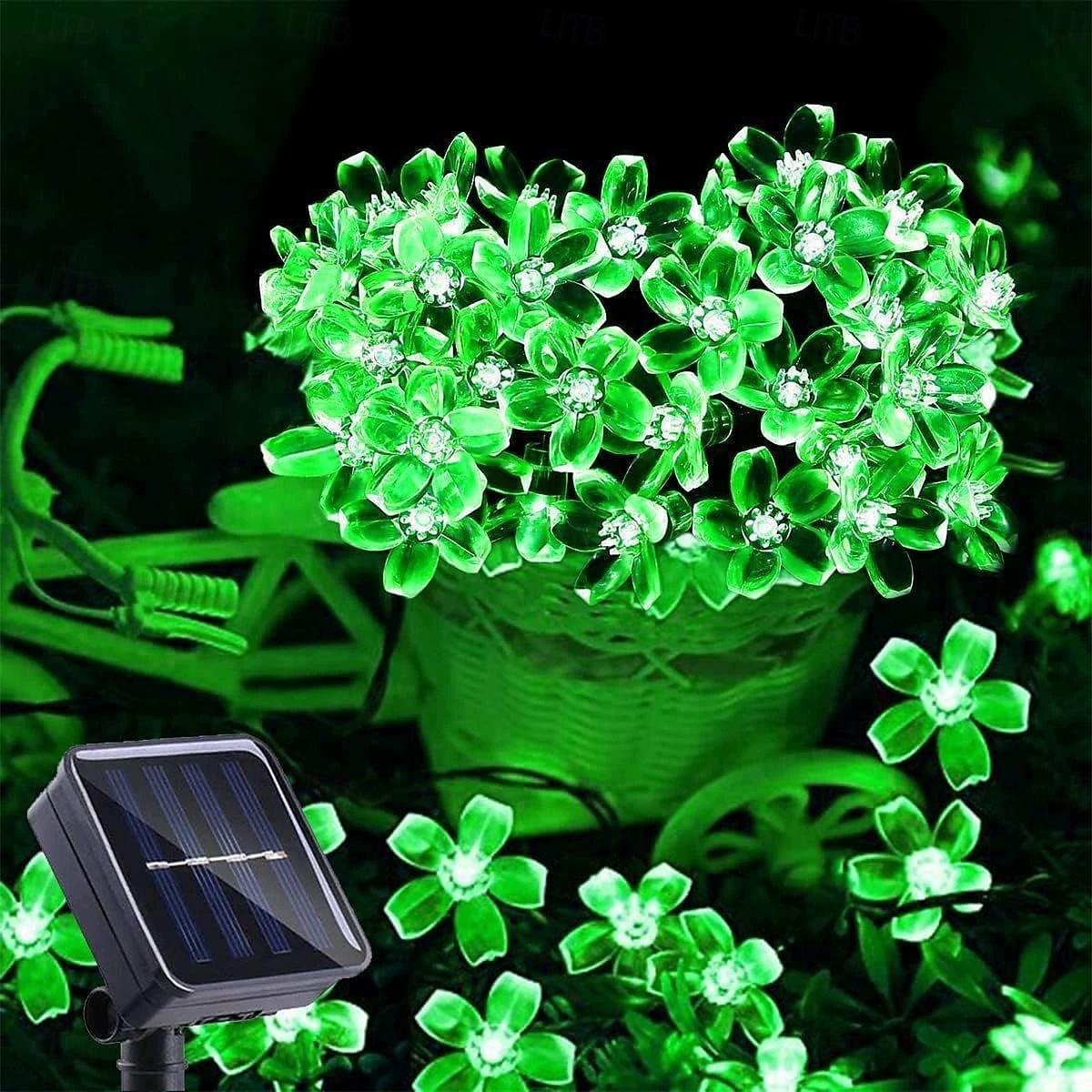 Guirlande lumineuse solaire en forme de cerisier, 12 m, 100 LED, luminaire décoratif d'extérieur, idéal pour Noël, un mariage, une cour, un balcon ou une clôture, idéal pour Halloween de 2025 ? $20.99 –P4