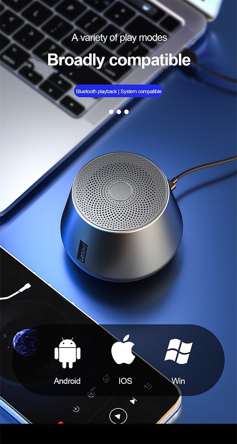 Lenovo Lenovo Thinkplus K3 Pro Bluetooth Speaker Bluetooth Stereogeluid Draadloze luidsprekers Booming basgeluid Spreker Voor PC 2025 - $19.99 –P9
