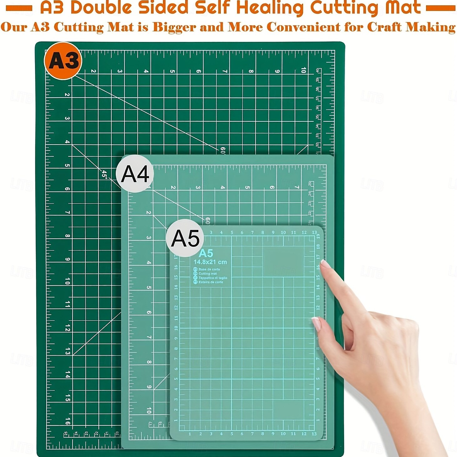 1 stuk 5-laags A3 zelfherstellende roterende snijmat, dubbelzijdig, voor knutselen, naaien, knutselen, hobby's, stoffen, precisie, scrapbooking, projecten 2025 - $18.49 –P3