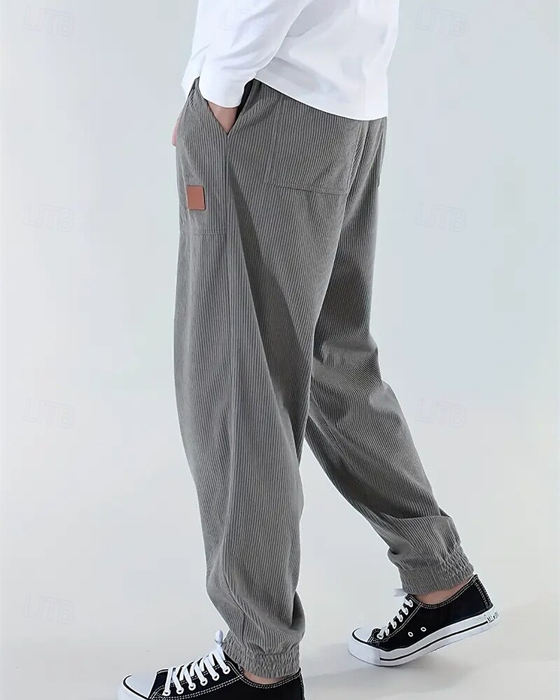 Per uomo Pantaloni da tuta Joggers Pantaloni in velluto a coste Tasca Elastico in vita Coulisse Semplice Comodità Sport all'Aperto Quotidiano Moda Casual Marrone Scuro Nero Micro-elastico del 2025 a $17.99 –P7