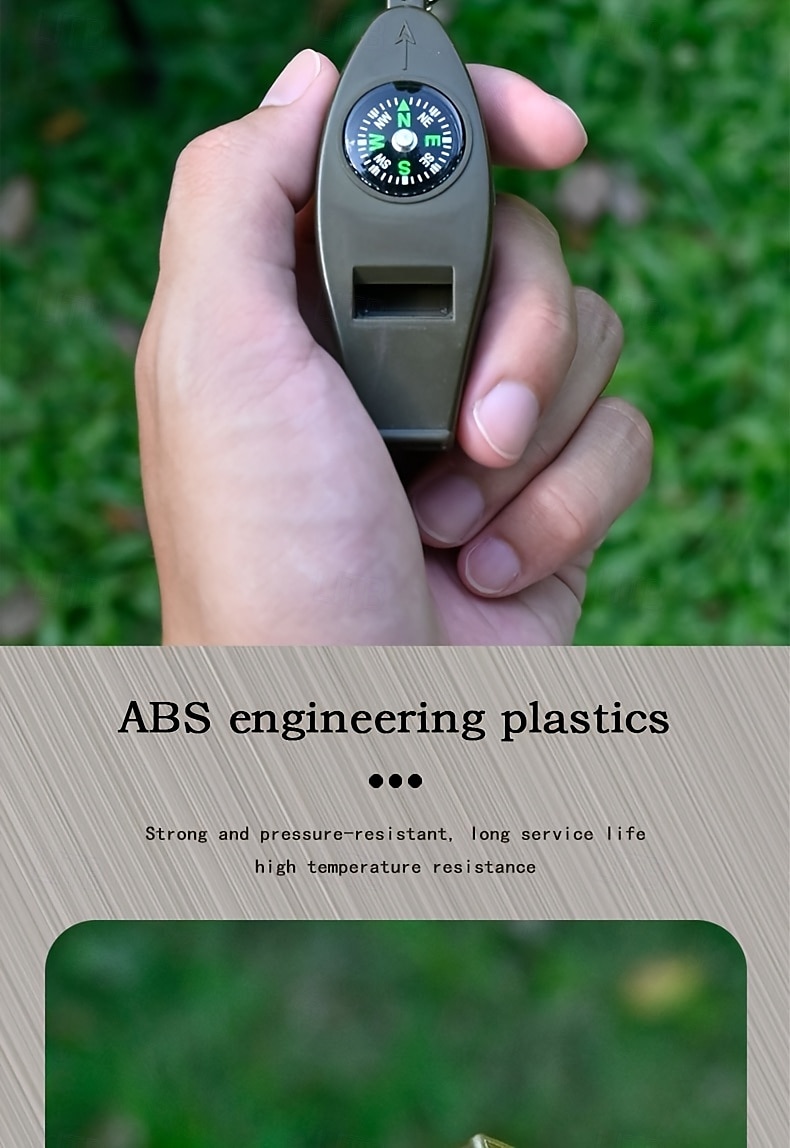 4-in-1 Outdoor Survival Tool Compass Magnifying Glass Thermometer & Emergency Whistle - Durable ABS Material 2025 - $7.99 –P10