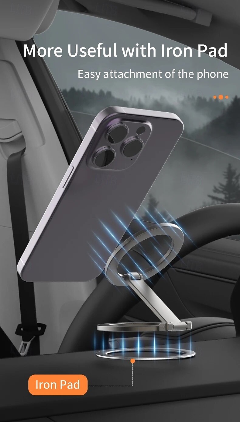 Mobile Phone Strong Magnetic Holder for Magsafe 360 Degree Rotation Double Sided Magnet Stand Foldable Bracket for iPhone Xiaomi 2025 - $16.99 –P8