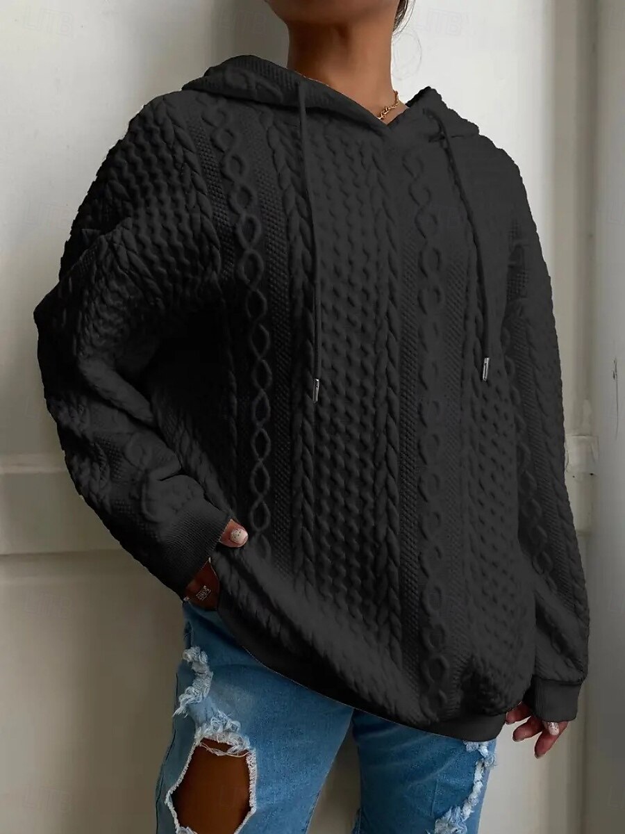 Femmes Sweat à capuche Uni Occasionnel manche longue À capuche Hauts Réguliers Rue Tenue Quotidienne Noir Blanche Rose Claire Rouge Bleu Automne Hiver de 2025 ? $27.99 –P17