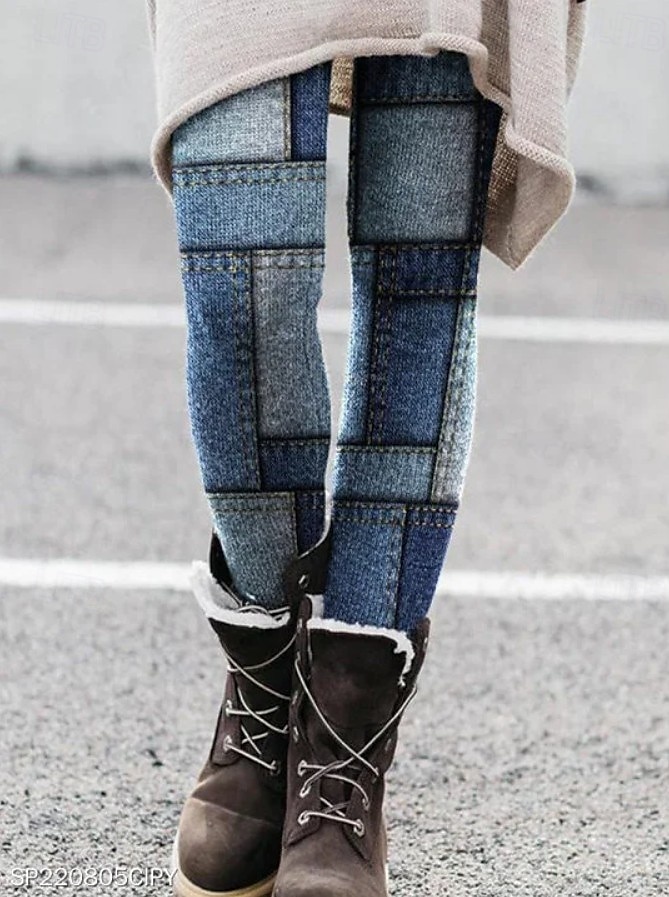 Dam Damasker Semester Vintage Mode Ankellång Hög midja Grafisk Abstrakt Tryck Mjuk Andningsfunktion Hög Elasisitet Utomhus Dagligen Svart Vit Blå Brun Vår Höst Vinter Smal passform 2025 - $19.99 –P1