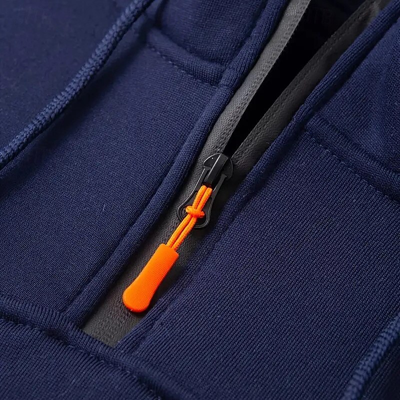 Homme Sweat à capuche Sweat à capuche quart zippé Noir bleu marine Kaki Gris Clair Gris foncé À capuche Uni Patchwork Poche Avant Quart de zip Sport & Loisir Occasionnel Quotidien Streetwear Frais de 2025 ? $25.99 –P8
