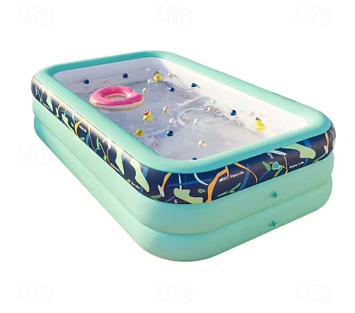 Inflatable Swimming Pools, Rectangular Inflatable Swimming Pool for Kids, Family Blow up Pool, Lounge Inflatable Pool for Backyard Garden Outdoor, Easy to Inflatable 2025 - $71.99 –P1