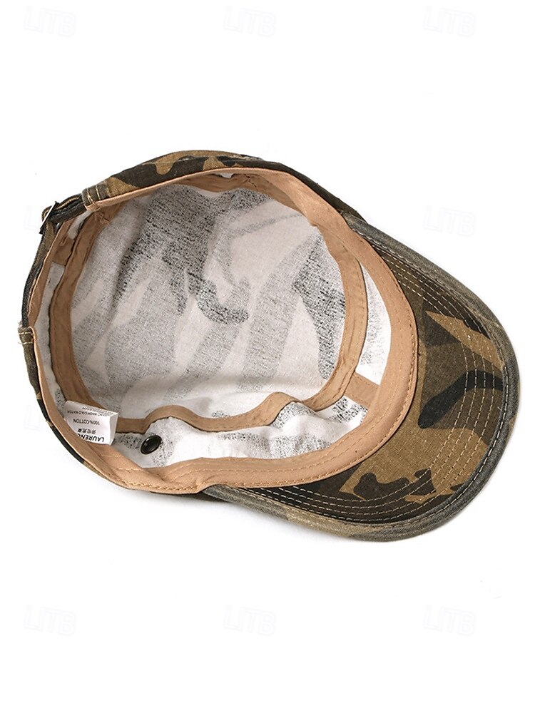 Militär-Kadettenmütze im Camouflage-Look für Herren – Baumwollkappe im Army-Stil mit verstellbarer Passform für Outdoor-Abenteuer und Streetwear 2025 - $14.99 –P6