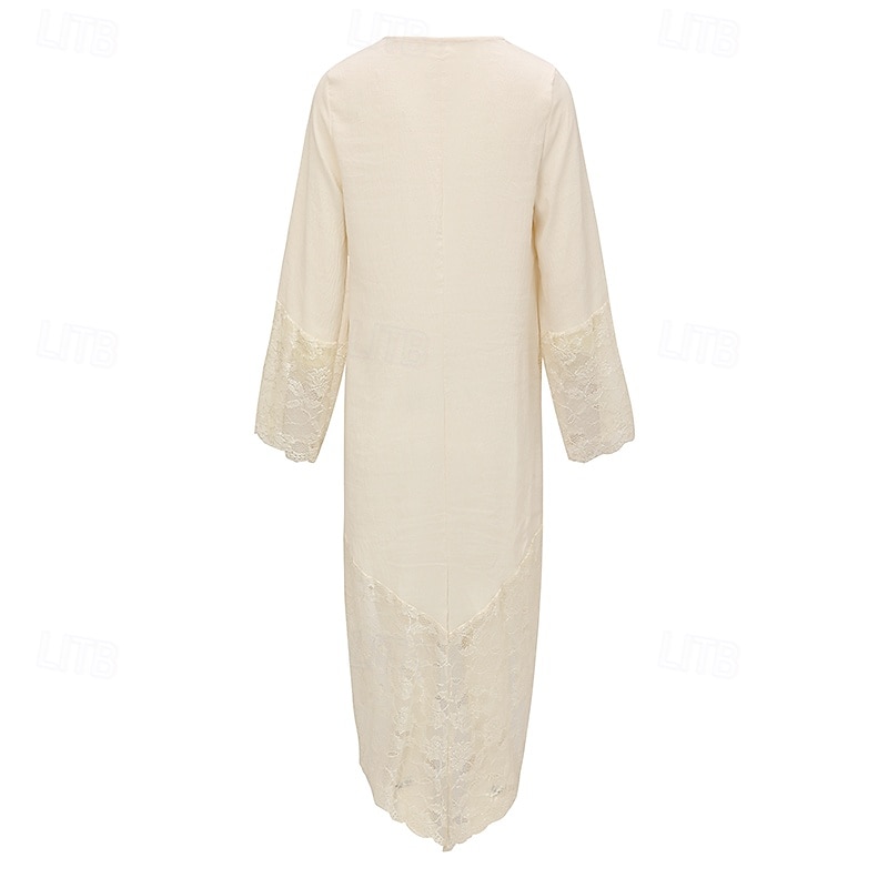 Pentru femei Rochii Midi Rochie Boho Rochie occidentală Modă În aer liber Vacanță Concediu Fit regulat Simplu Manșon Lung În V Caisă Vară 2025 - $28.99 –P5