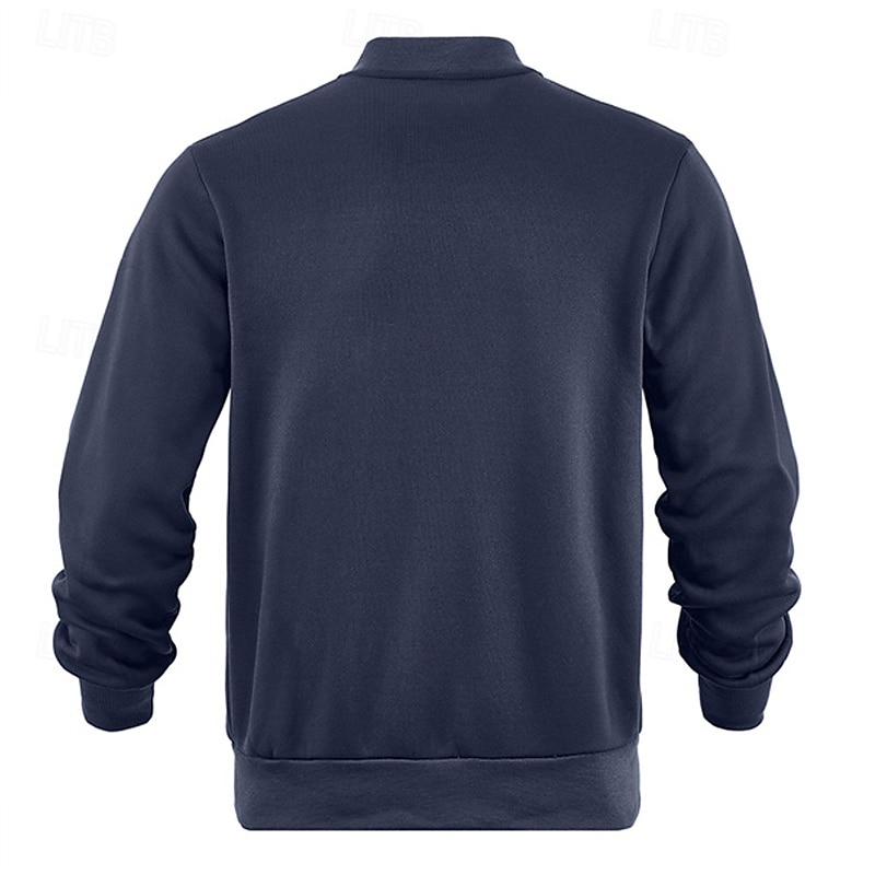 Męskie Kurtka zimowa Kurtka polarowa Zwykła kurtka Kurtka uniwersytecka Urlop Codzienny Keep Warm Kieszeń Polar Jesień Zima Równina Moda Moda miejska Kołnierz stawiany Regularny Czarny Czerwony 2026 - $24.99 –P16