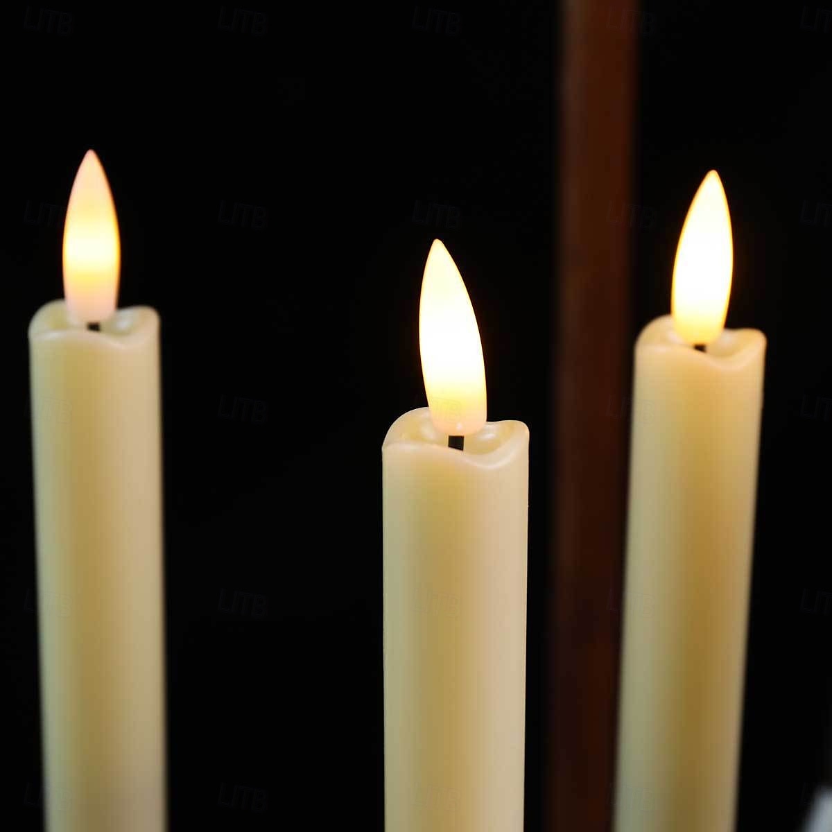 6 candele elettroniche di simulazione di Halloween e Natale da 16,5/17,5/22,5 cm, con telecomando, batteria AAA, per interni ed esterni, per feste nuziali, decorazioni luminose del 2025 a $21.99 –P1