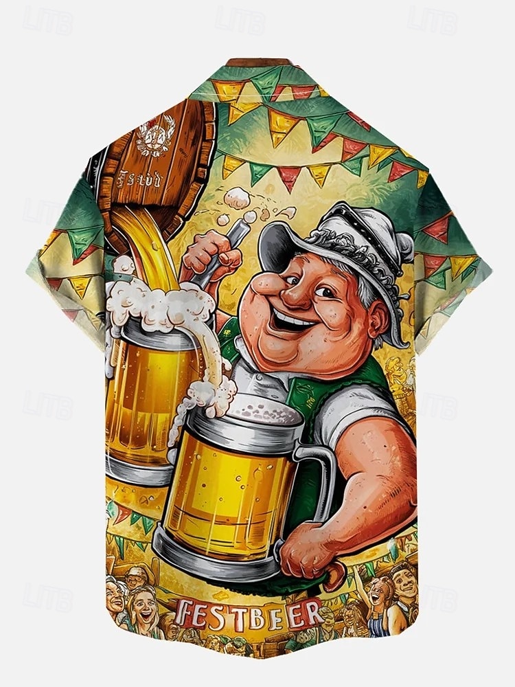 Koszule hawajskie Koszulka Aloha bawarski Monachium Niemiecki Alpejski Graficzny na Męskie Dla dorosłych Druk 3D  Do Karnawał Piwo Oktoberfest Plaża Urlop Impreza 2026 - $23.99 –P2
