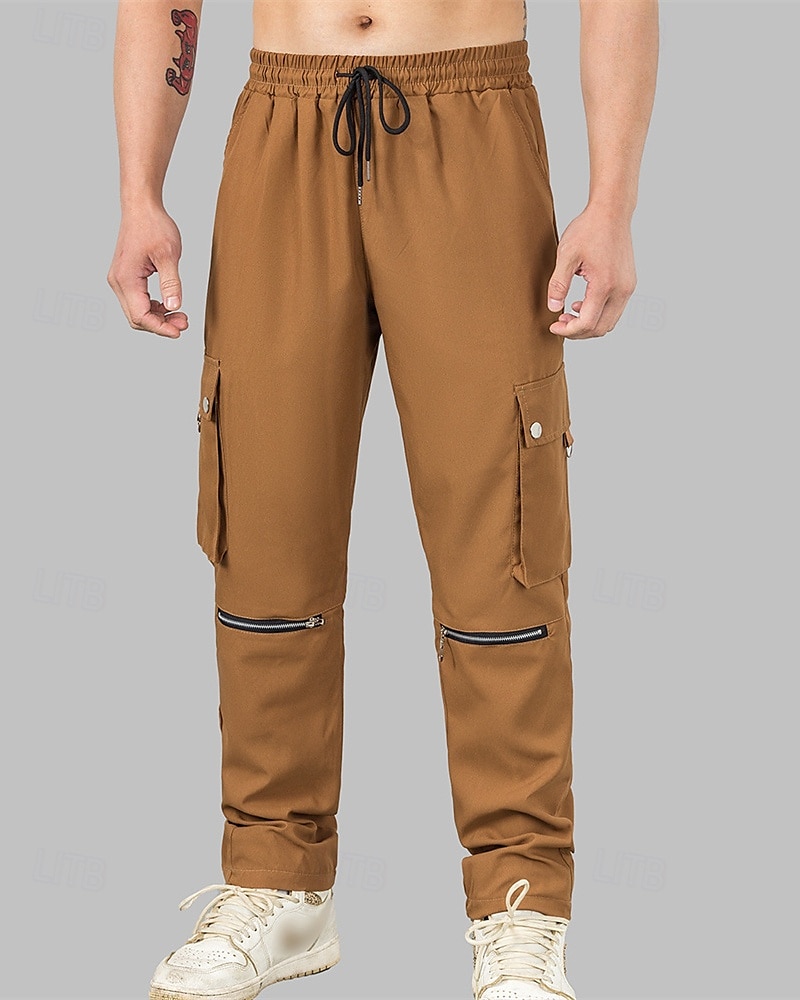 Per uomo Pantaloni Cargo Pantaloni Elastico in vita Coulisse Multi-tasche Semplice Indossabile All'aperto Quotidiano Campeggio & Escursionismo Moda Classico Nero Marrone Micro-elastico del 2025 a $21.99 –P1