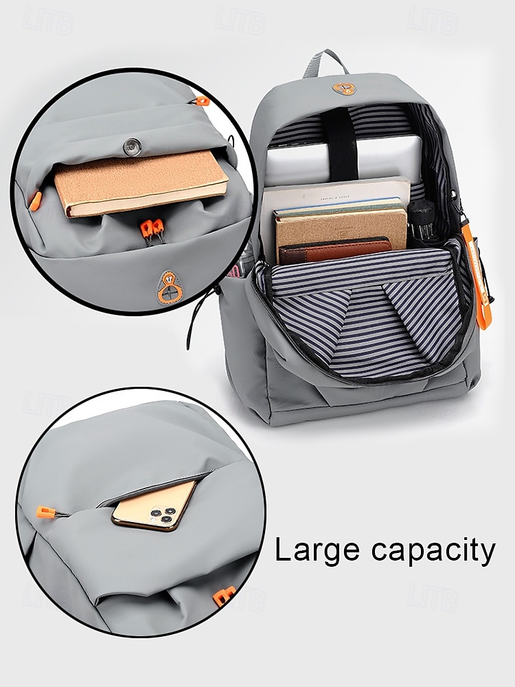 Waterafstotende USB-oplaadrugzak voor heren - krasbestendige reistas met bagageriem voor school, zaken en dagelijks woon-werkverkeer 2025 - $29.99 –P7